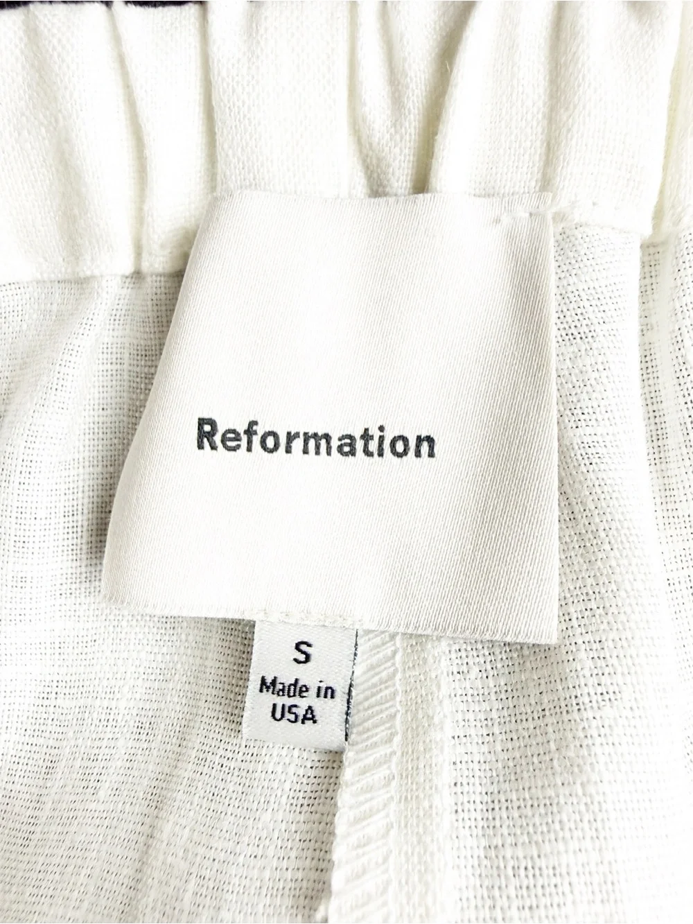 REFORMATION OLINA Tie Waist Linen Pants - White - Small
